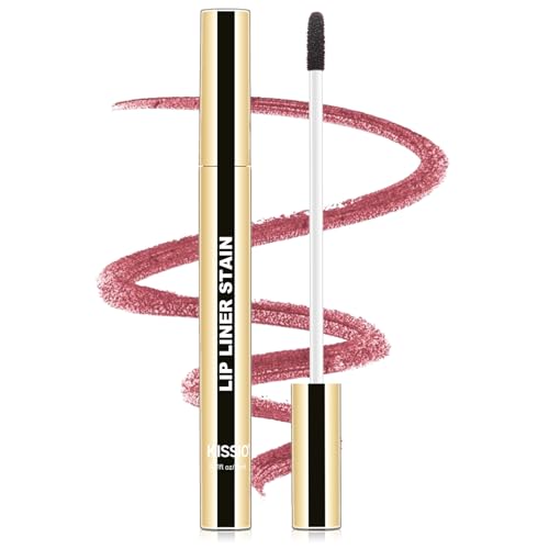 KISSIO Lip Liner Stain,Peel Off Lip Liner,Transfer Proof,Long Lasting and Waterproof,Lip Tint Tattoo,Natural Makeup Stain,Matte 