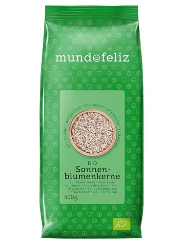 Mundo Feliz - Semillas de girasol ecológicas, 500 g (paquete de 4)