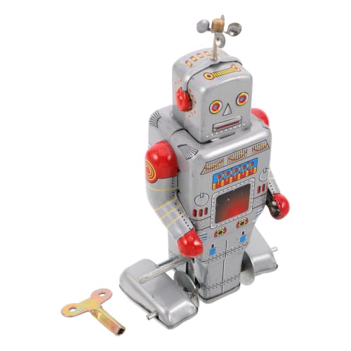 Robot de Juguete Retro de Cuerda, Figura Andante de Hierro Plata Robot de Juguete Retro de Cuerda, Figura Andante de Hierro Plata