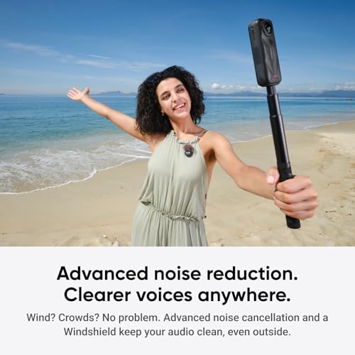 insta360 mic air 1 tx  1 rx noise cancelling 300m range wireless microphone for usb-c iphoneandroidpcmac vlog streaming