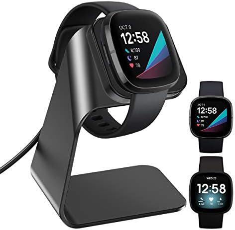 KIMILAR Charger compatible with Fitbit Sense/Fitbit Sense 2 / Fitbit Versa 3 / Fitbit Versa 4, Exclusive Desktop Stand Holder Charge Charger Dock for Sense/Sense 2 / Versa 4 / Versa 3, Black