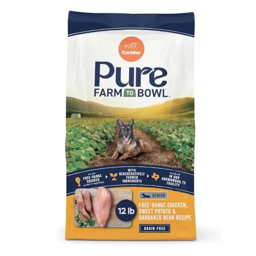Canidae Pure Farm to Bowl Free-Range Chicken, Sweet Potato & Garbanzo Bean Grain-Free Senior Dog Food, Adult 12lb