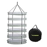 VIVOSUN 2 FT 6 Layer Collapsible Dry Net Hydroponic Detachable Collapsible Herb Drying Rack
