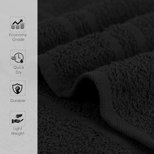 TOALLA Salon Towels – 50 Pack Black Hand Towels 100% Cotton Spa Towel – 16x27 inches Highly Absorbable Facial, Gym, Hair, Face, Bulk Small Towels (Not Bleach Proof) by TOALLA - Used condition - Image 2