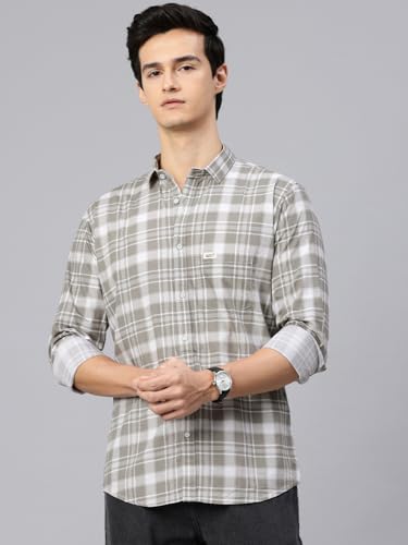 Image of Majestic Man Men Comfort Slim Fit Opaque Checked Cotton Casual Shirt