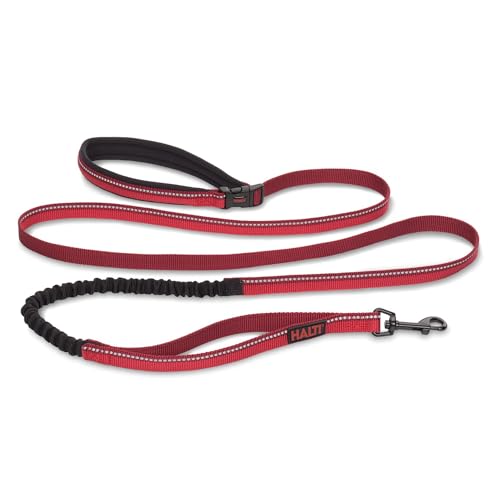 Image of HALTI Active Leash - Award-Winning Bungee Dog Leash, Shock-Absorbing, All-in-One Neoprene Padded Belt & Lead, Perfect for Running & Training with Small & Medium Dogs (Size Small, Red) | Award-Winning Bungee Dog Leash | Shock-Absorbing Anti-Pull Leash | Padded Belt | Running & Training Small & Medium Dogs
