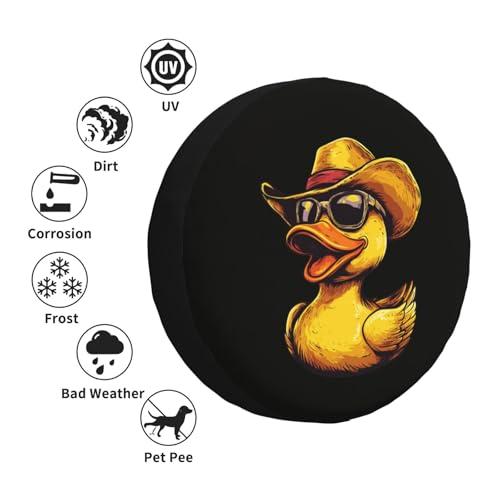 Image of Cute Duck Spare Tire Cover Universal Wheel Tire Cover Funny Cartoon Duck Tire Protectors for Travel Trailer Rv SUV Truck Camper and Many Vehicle 17 Inch
