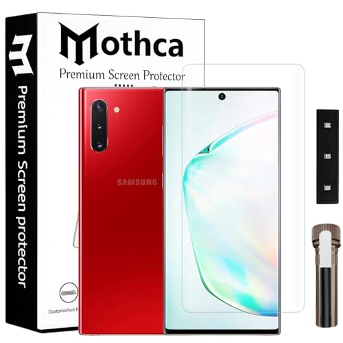 Image of Mothca Curved UV Tempered Glass Screen Protector for Samsung Galaxy Note 10 | HD Clear | Full Screen Coverage | Pack of 1