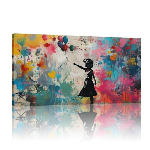Banksy Graffiti Poster mural abstrait et moderne avec cadre de 25x50cm pour salon branché