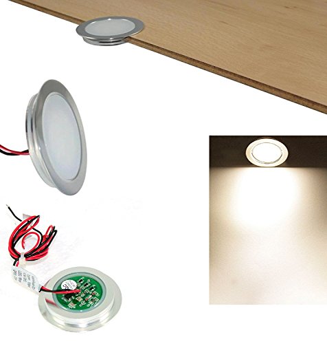 Preisvergleich Produktbild 3er Set SMD LED Bodenspot Malo / Bodeneinbauleuchte / Laminatstrahler / Fliesenlicht 12V LED 0,5W = 10W Lichtfarbe: Weiß IP67 inkl.12V LED Trafo