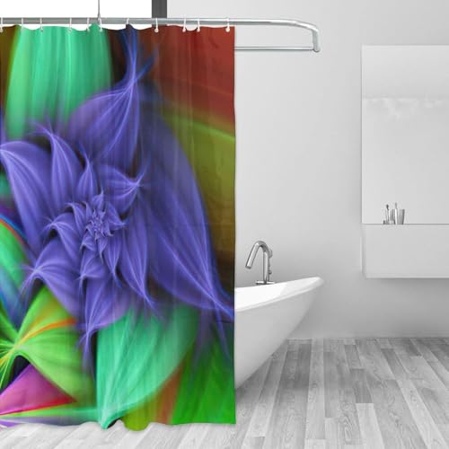 Rideau de douche en polyester imprimé floral 183x183 cm - 4