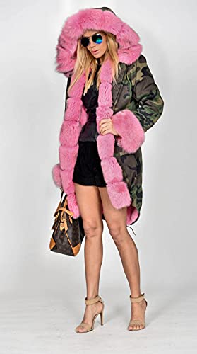 Roiii Womens Hooded Camouflage Warm Winter Coats Faux Fur Jacket Parka Overcoat #TOP5