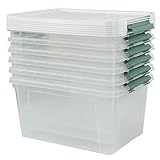 Saedy 6 Pcs Large Clear Storage Box, 35 Qt Plastic Bins with Lids for Versatile Storage