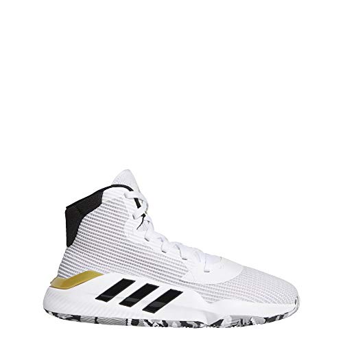 adidas Herren Pro Bounce 2019 Basketballschuh, Cloud White/Core Black/Gold Metallic,