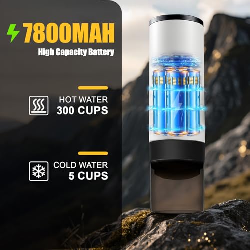 Image of Portable Coffee Maker Espresso Machine with 7800mAh Battery & Digital Display, Self-Heating Travel Coffee Maker for Camping, Car, USB-C Compatible with Ground Coffee & NS Capsules RV Hiking Office