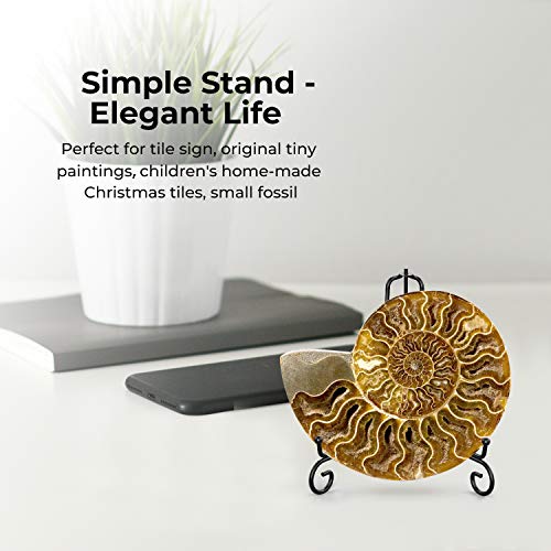 Tr-Life Plate Stands For Display - 4 Inch Plate Holder Display Stand + Metal Easel Stand For Picture Frame, Decorative Plates, Book, Photo, Collectibles (2 Pack) #TOP4