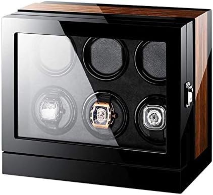 Mechanical Watch Shaker Automatic Watch Winder Box 6 LCD Display Screen Built-in Illumination Watch Display Piano Finish Quiet Motor
