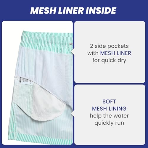 Image of maamgic Mens Swim Trunks 5 Inch with Mesh Lining, Quick Dry Mens Bathing Suit, Swim Shorts for Swimming and Beach