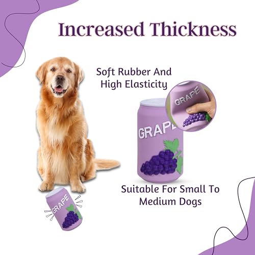 Image of Foodie Puppies Natural Latex Squeaky Play Drink Chew Toy - (Grapes Juice Toy) for Small to Medium Dogs | Durable, Interactive, Fetch & Chew Safe Play Toy | Reduce Separation Anxiety