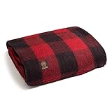 Arcturus Backwoods Wool Blanket - 4.5lbs, Warm, Heavy, Washable, Large | Great for Camping, Outdoors, Survival & Emergency Kits (Red Buffalo)