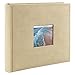 Golden State Art Fabric Photo Album - Beige Color - Holds 200 4x6-in Pictures (2 per Page) - One 3x3 Front Opening - Smooth Suede Style Cover