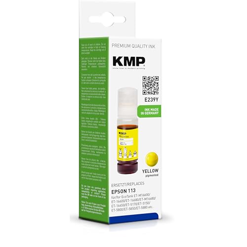 KMP Cartouche d'encre de rechange pour Epson 113 (C13T06B240) Cyan – Pour Epson EcoTank ET-M16600 ET-5880, etc.