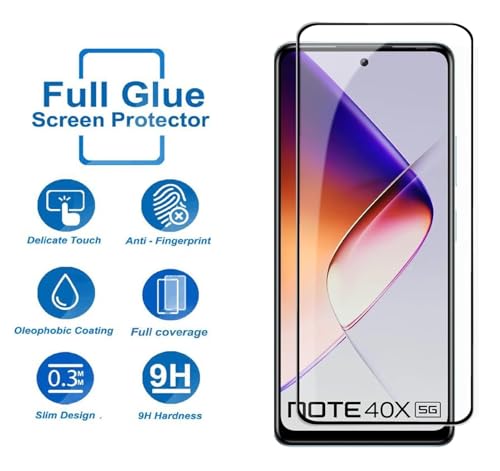 Image of 100FIT Tempered Glass For Infinix Note 40X 5G With Full Glue Edge-to-Edge Protector And Easy Installation Kit