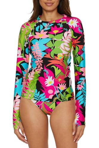 Trina Turk Women's Standard Tiki Swim Tee, Floral Print, Casual, Beach Cover Ups
