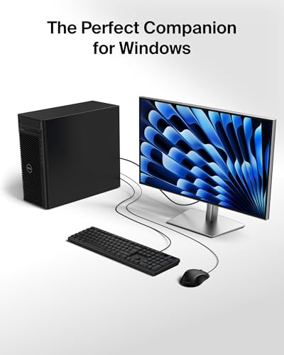 Image of Belkin Wired Keyboard and Mouse Combo, US Layout | Plug and play USB connection, compatible with PC and laptop, home and office desk set