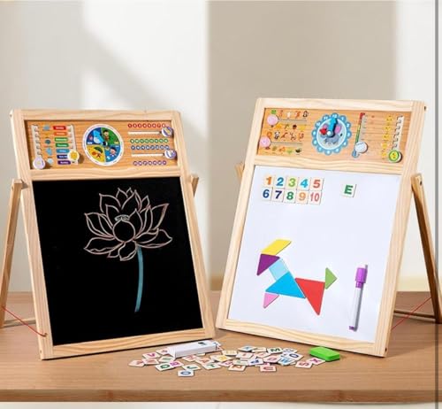 Image of Number Enlightenment Wooden Toy Train for Toddlers - Animal, Transportation, Fruit, Color Recognition Early Education Blocks (Double Sided Educational Toy)