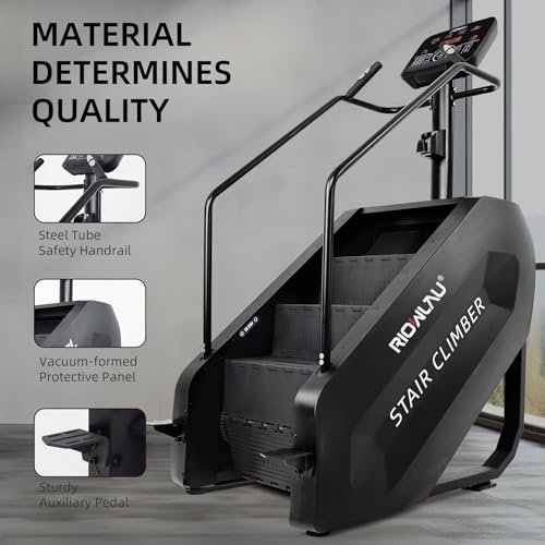 Image of Stair Stepper with LED Screen, Commercial Grade Stair Climber Exercise Machine,15 Speed Levels Stair Climber Stepping Machine for Cardio and Lower Body Workouts,375LBS, 15-164 Steps /Minute