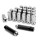 KSP M14x1.5 Tuner Wheel Lug Nuts, 24x M14-1.5 Wheel Lug Nuts,Chrome Acorn/Conical M14X1.5 Closed Bulge Cone Seat 2'' Tall with 2 Socket Keys Fits 6 Lug Aftermarket Wheels