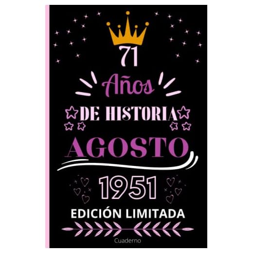 Cuaderno, 71 AÑOS DE HISTORIA AGOSTO 1951 EDICIÓN LIMITADA: Cuaderno de cumpleaños para ella, regalo de cumpleaños único de 71 años para niñas, hija, ... nacido en Agosto, cuaderno de cumpleaños.