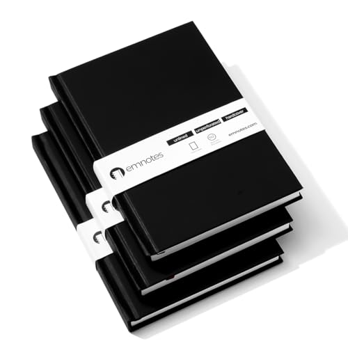 Carnet de notes professionnel rigide noir 192 pages blanches sans lignes pour croquis