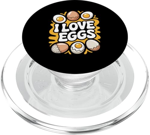 I Love Eggs Funny Breakfast Lover Art PopSockets PopGrip per MagSafe