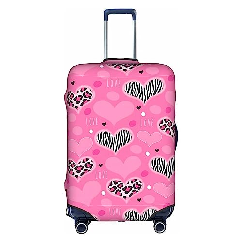 Housse de protection pour valises fermeture éclair motif cœur rose taille XL blanc