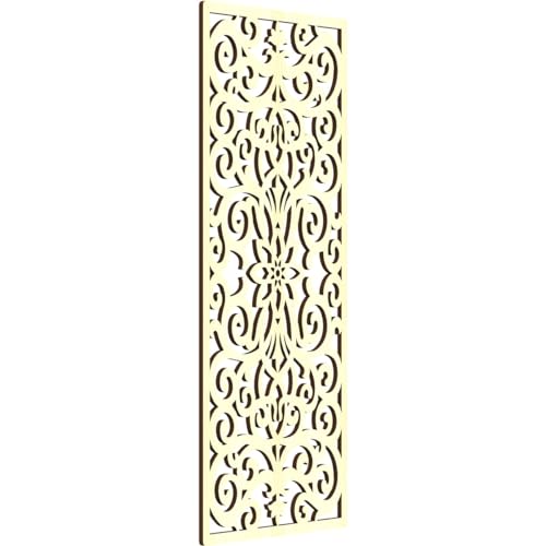 Image of Buel Decorative Pierced Fretwork Wood Wall Panels, 17 3 /8 inchW x 44 3 /8 inchH x 3 /8 inchT, Alder