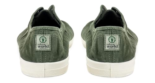 Chaussures en coton bio Natural World Eco 3102E tennis vertes homme