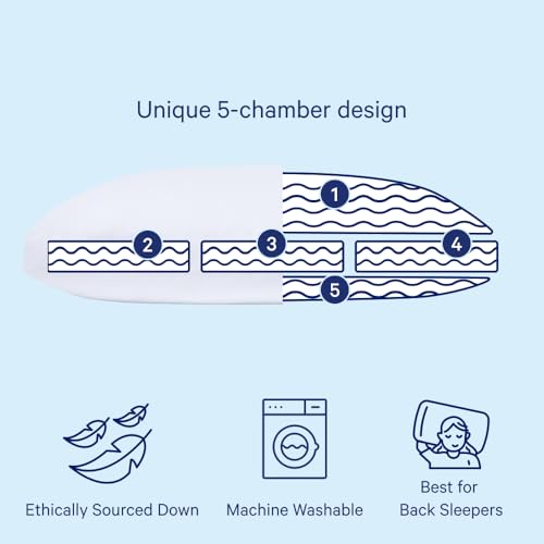 Image of Casper Sleep Down Pillow for Sleeping, King, White, Two Pack