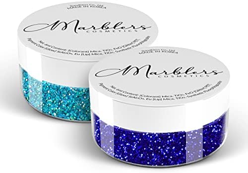 MARBLERS Cosmetic Grade Glittery Mica Powder [Black Magic] 0.14oz (4g) | Glica | Non-Toxic | Vegan | Cruelty-Free | Eyeshadow, Nail Polish, Nail Art | Festival, Rave & Party Makeup | Body & Face