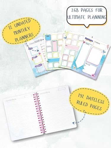 Image of Doodle I The Happiness Planner I B5 Planner + 64 Pages Pocket Book+ 250+ Stickers and Free Premium Gift Box | Tear Away Note Cards & Quote Cards | Activity Pages | To do lists I 268 Pages I 80 GSM I Wiro Bound (Happiness Mantra)