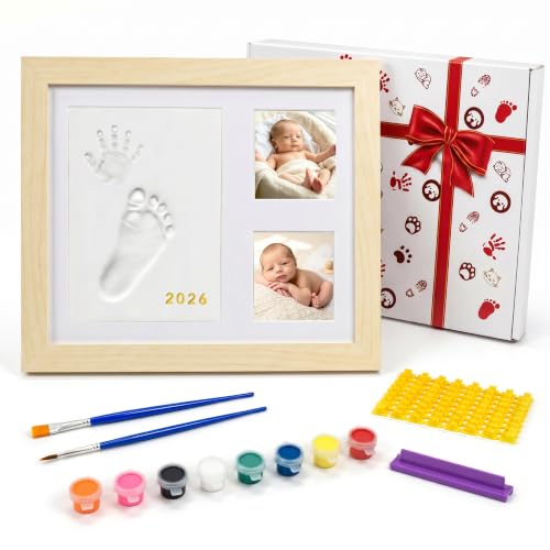 MICKYU Baby Hand and Footprint Kit, Clay Keepsake Frame