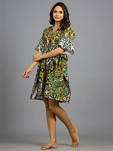 Image of Ravaiyaa - Attitude is everything Womens Soft Crepe Silk Casual Dress Summer Floral Printed Dress Ladies Tank Midi Sundress