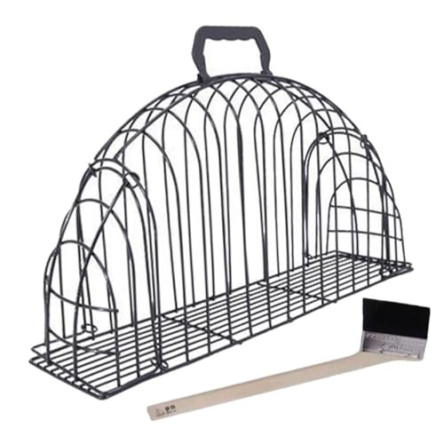 JOINPAYA Gabbia Per Doccia Gatti in Metallo Antigraffio Resistente e Durevole Con Pennello Integrato Sicura e Confortevole Per Bagno e Toelettatura Per Uso Domestico