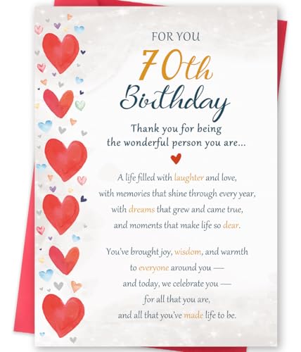 Missonemi 70th Birthday Card Gifts for Women Men, 70th...