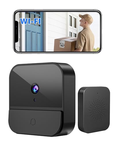 BETTERMO Wireless Video Doorbell with Camera, 1080P WiFi Video Doorbell Security Camera with Built-in Battery, 2.4GHz WiFi, Night Vision/2-Way Audio/Supports SD & Cloud Storage, Includes Chime
