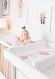 Ceba Baby® Materac do przewijania niemowląt miękki 50 x 70 cm, 2 narożniki - zmywalny materac do przewijania dla dziewczynek i chłopców, z certyfikatem Öko-Tex - balony, 70 x 50 cm