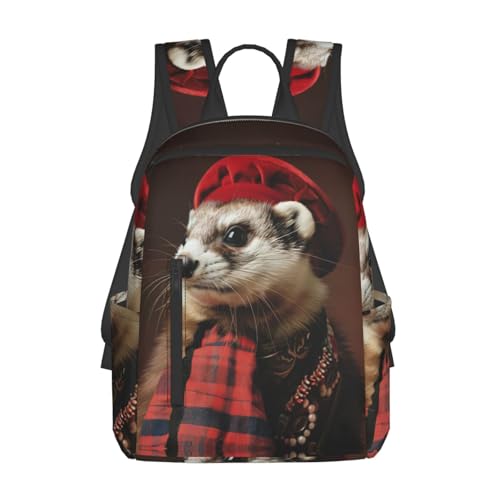 Sac à dos léger furet travail shopping voyage noir One Size