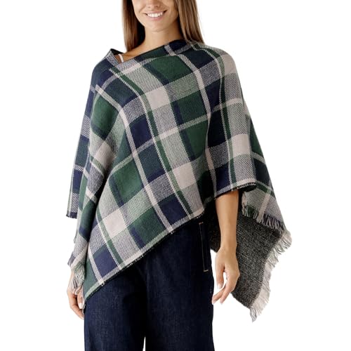 Image of Women's Shawl Wrap Poncho Ruana Cape Cardigan Sweater Open Front for Fall Winter Spring