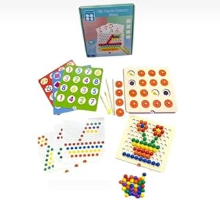 Wooden Match Game - Memory + Tweezer Beads Classification - Suitable from 3 Years